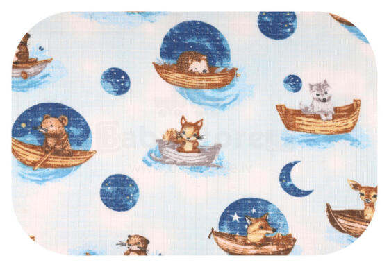 Sauskelnės - 30022 - TETRA PRINT - EGA - ANIMALS on the BOAT - MĖLYNA - dydis 70x80 cm