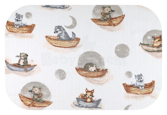 Kelnaitės - 29989 - TETRA PRINT - EGA - ANIMALS on the BOAT - PILKA - dydis 70x80 cm