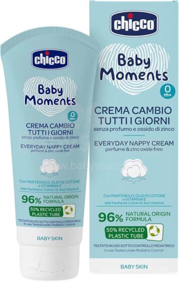 Chicco Baby Moments Diaper Cream Sensitive Skin Art.285147 Kremas nuo vystyklų bėrimo, 100 ml