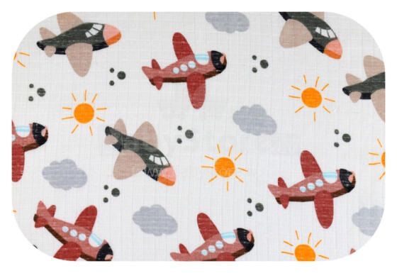 Diaper - 30428  - TETRA PRINT - EGA - PLANE - size 70x80 cm