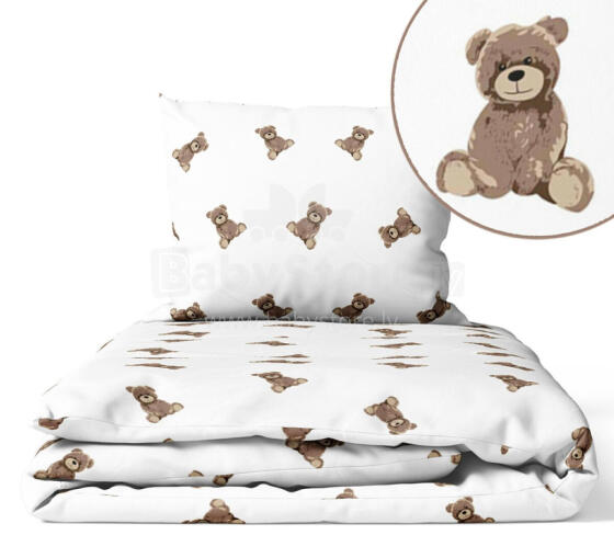 Užvalkalų komplektas - 2 vnt - 120x90, 40x60 - TEDDY - BALTA