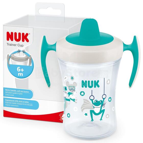 NUK Trainer cup Art.285629 treniruočių taurė su rankenomis nuo 6 mėn. 230 ml