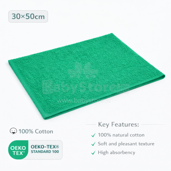 Bebe Basic Cotton Baby Towel  Art.285892 Green Medvilninis rankšluostis 30x50 cm (100% medvilnė)