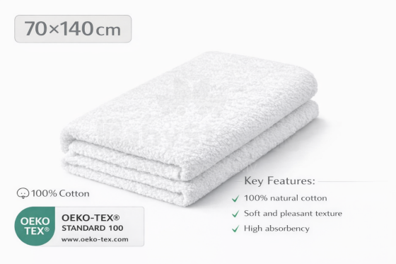 Bebe Basic Cotton Baby Towel  Art.285906 White  Medvilninis rankšluostis 70x140 cm (100% medvilnė)