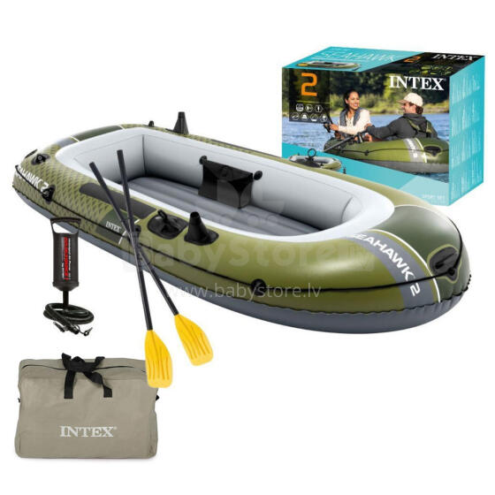 Pripučiamas laivas Seahawk 2, 2 asmenims, su pompa ir 2 irklais, INTEX 66332