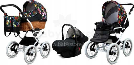 Babylux Classic Art.286140 Garden Flowers vežimėlis 3 viename
