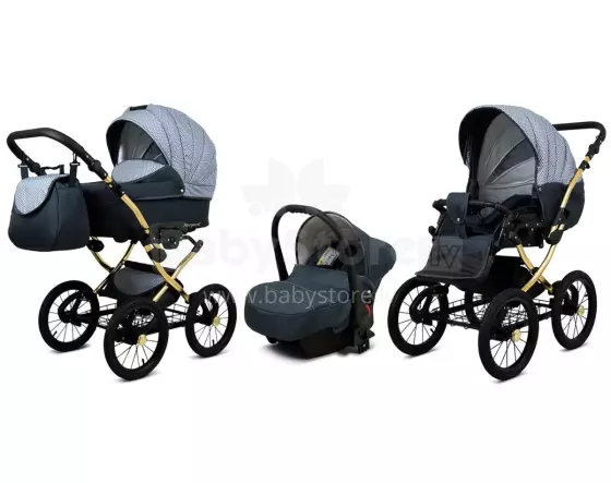 Babylux Margaret Gold Art.286156 Grey Magic  vežimėlis 3 viename