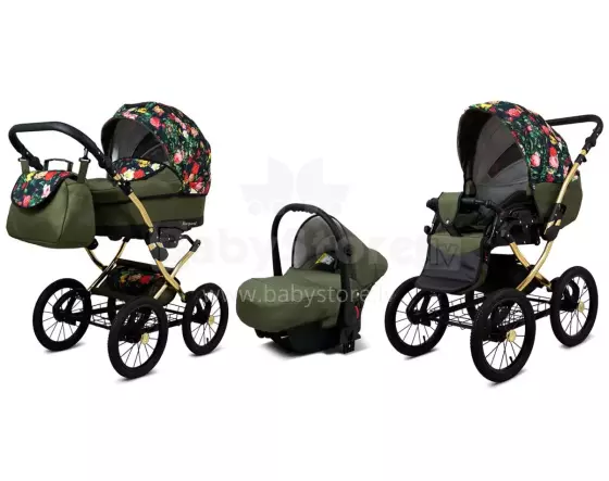 Babylux Margaret Gold Art.286160 Roses and Tulips  vežimėlis 3 viename
