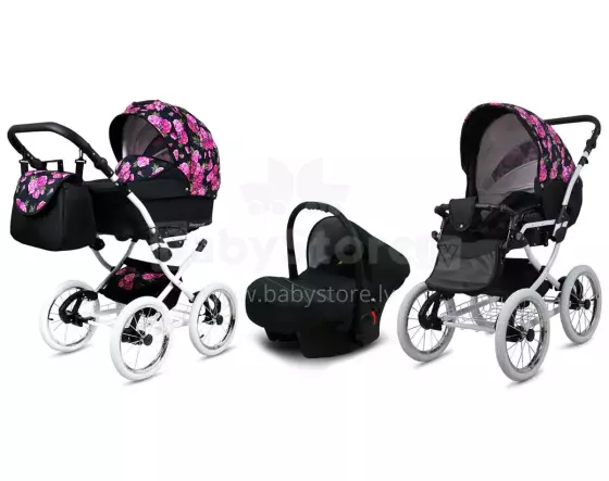 Babylux Margaret White Art.286164 Bouguests Peony  vežimėlis 3 viename