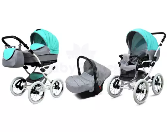 Babylux Margaret White Art.286168 Mint vežimėlis 3 viename