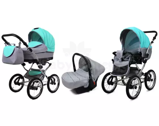 Babylux Margaret Exclusive Art.286181 Mint vežimėlis 3 viename