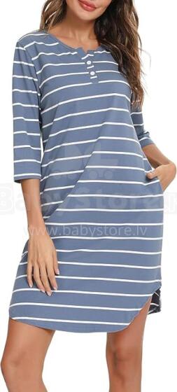 Italian Fashion Night Dress Art.286675 Light Blue  Maternity/Nursing Nightgown