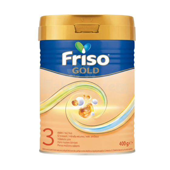 Frisolac® Gold 3 New Formula Art.287204 skirtas maistui vartoti kūdikiams nuo 12+ mėnesių. 400 g
