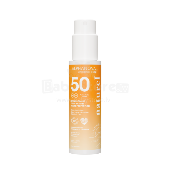 Alphanova Sun Art.287564 Vaikiškas apsauginis kremas nuo saulės A, 100 % natūralus, hipoalerginis, SPF50+, 50 g.