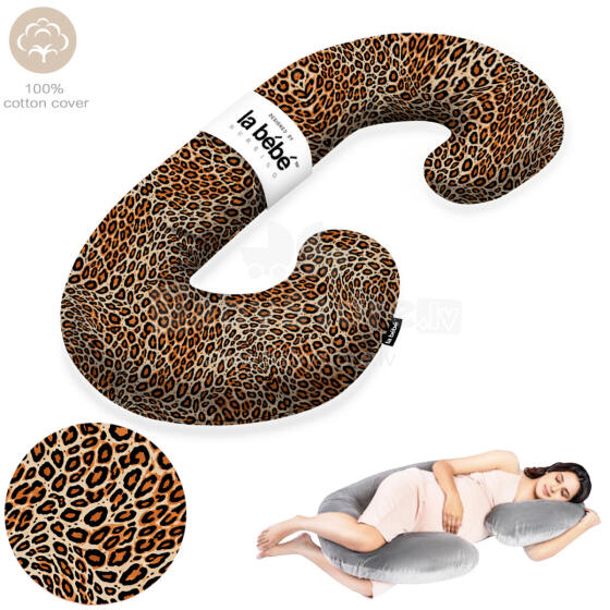 La Bebe™ Maternity Pillow Cotton Sì -Duo Art. 5-170 Wild Life. Multifunctional maternity pillow with memory foam filling