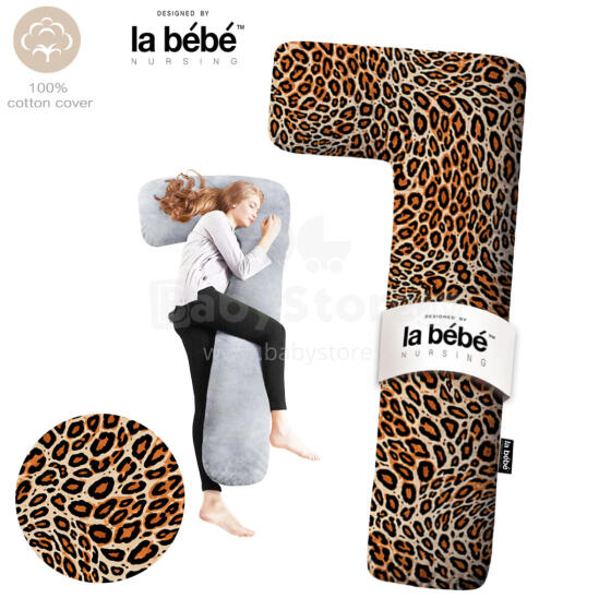 La Bebe ™ minkštos pagalvėlės Art. 5-170 Wild Life. medvilnės slaugos nėščios nėščios pasagos pagalvė su užvalkalu [2 užvalkalai], 180 cm