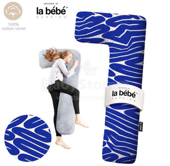 La Bebe ™ minkštos pagalvėlės Art. 5-172 Wild Life. medvilnės slaugos nėščios nėščios pasagos pagalvė su užvalkalu [2 užvalkalai], 180 cm