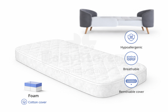 La Bebe™ Fly Bed Art.288276  Children's foam mattress 66x136x9 cm (Compatible with Ingvart)