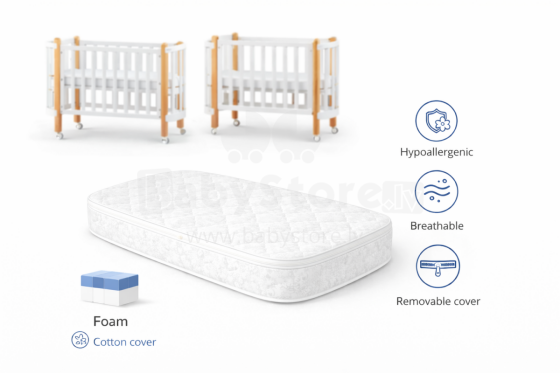 La Bebe™ Nika Bed Art.288284 Vaikiškas putų čiužinys 60x120x9cm (Suderinamas su „Ingvart“)