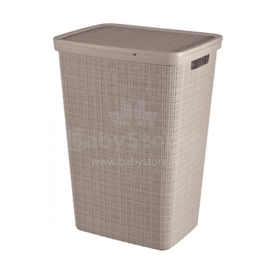 Skalbinių dėžė džiutas 58L 43x34x60cm smėlio spalvos