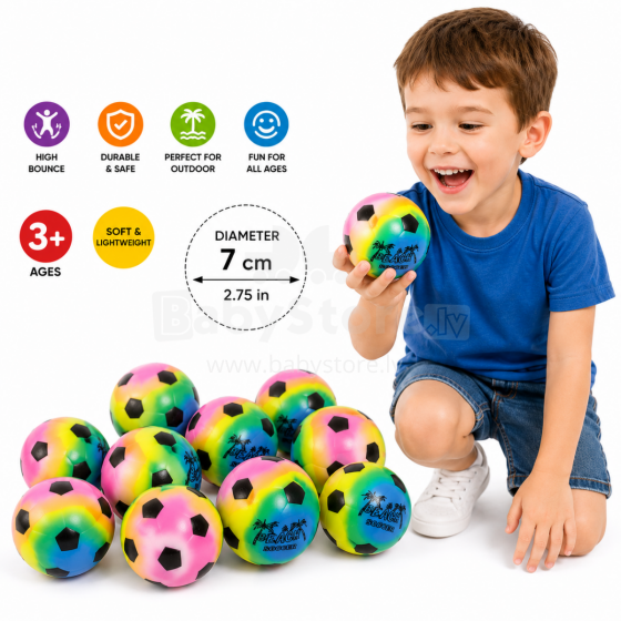 I-Toys Rainbow Soccer Ball Art.289024  Pripučiamas kamuolys - 7 cm