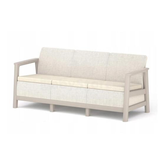 Trivietė sodo sofa &bdquo;Scandi Linea&ldquo;, pilka/šviesiai smėlio spalvos
