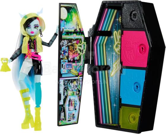 Monster High Skulltimate Secrets – Neon Frights Franki Stein su šviečiančiais aksesuarais