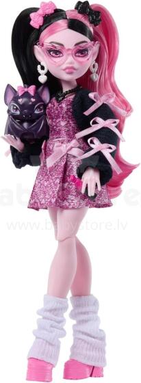 Monster High – Drakulaura lėlė su rožine suknele ir juodu kardiganu