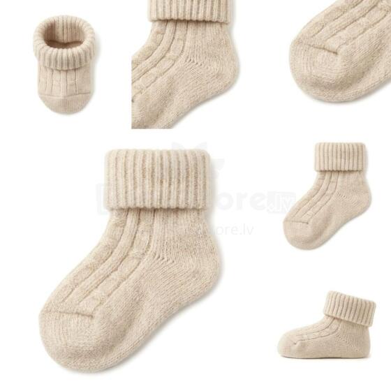La Bebe™ Lambswool Natural Eco Socks Art.289444 Natural wool socks for newborns