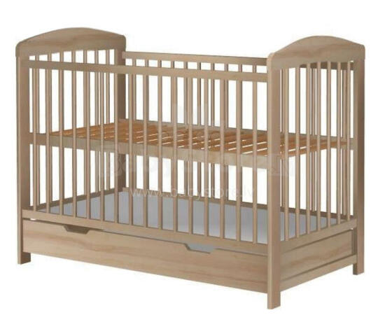La Bebe™ Kids Wood Cot Pure Pine Art.279425 Natural  Natural Vaikiška medinė lovelė su stalčiumi 120x60 cm