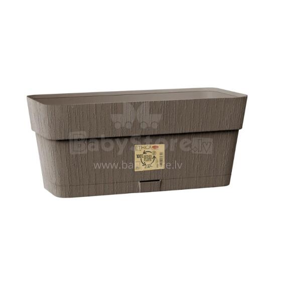 Gėlių dėžutė su padėklu Ethica 30x13x12cm ruda