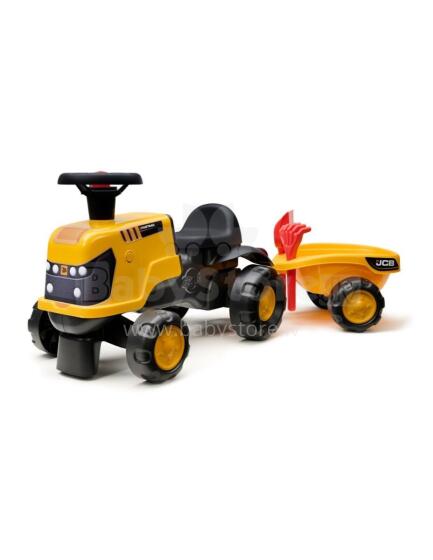 FALK Važiuojantis Traktorius JCB Fastrac su Priekaba, Kastuvu ir Grėbliu 1-3 Metų Vaikams