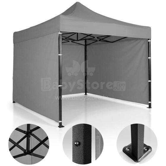 Sodo paviljonas 3 sienos 3 x 3m pilkas plonas