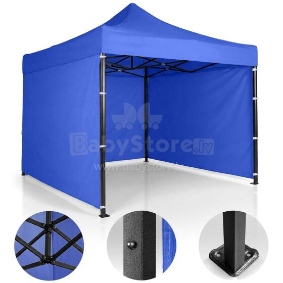 Sodo paviljonas 3 sienos 3 x 3m mėlynas plonas