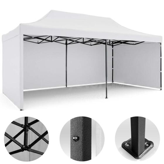 Sodo paviljonas 3 sienos 3 x 6m baltas plonas
