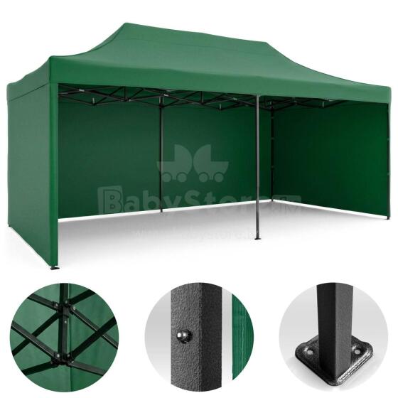 Sodo paviljonas 3 sienos 3 x 6m žalias plonas