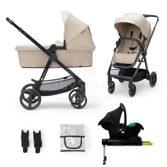 KinderKraft Newly 3 in1 Art.222812 Beige Universalus 3 viename vežimėlis + automobilinė kėdutė