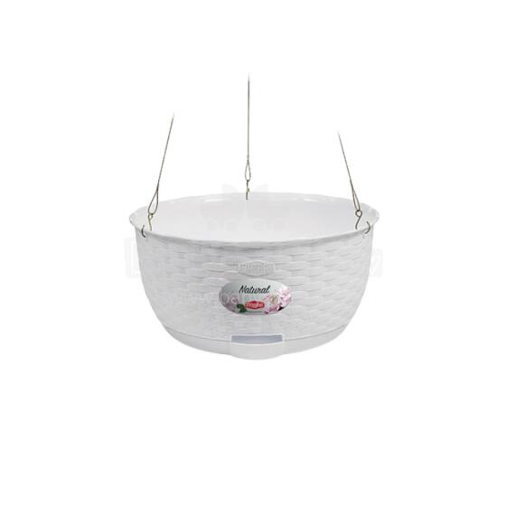 Pakabinamas gėlių vazonas Natural &Oslash;30x14.5cm baltas