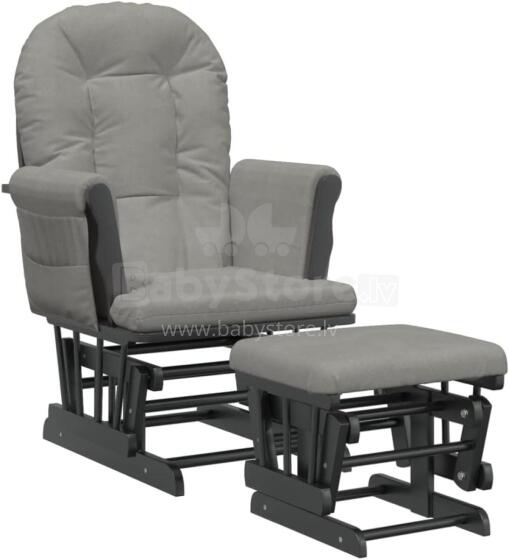 Bebe Basic Rocking Chair with Stool Art.290061 Lihgtgrey  Supamoji kėdė