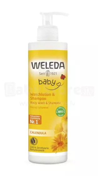 Weleda Calendula Shampoo/Body Wash Art.9026 Medetkų šampūnas ir dušo muilas 400ml