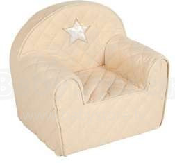 Klups Stars Beige Bērnu mīksts kokvilnas krēsls/sofa