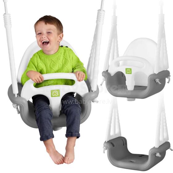3-in-1 kibiras supynės Ricokids pilkai-baltos
