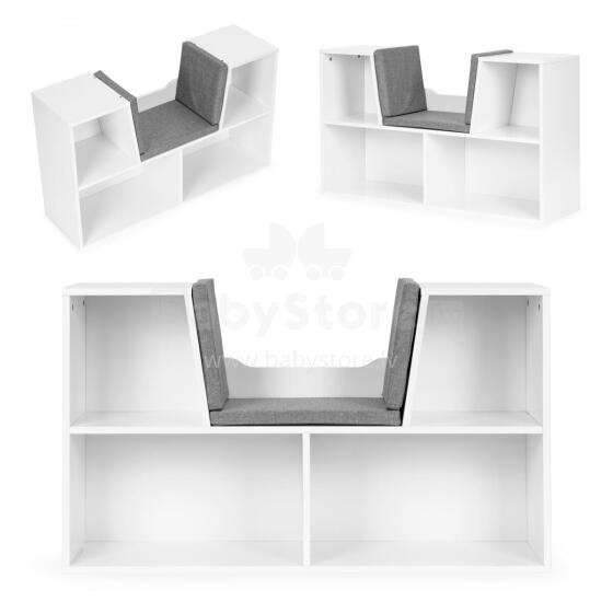 Children's bookshelf cabinet with seat and bench, ECOTOYS