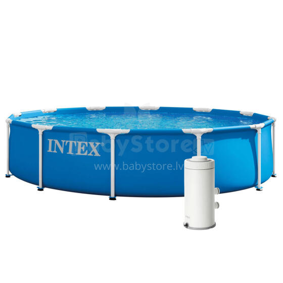 Sodo apvalus rėminis baseinas 305x76 cm su siurbliu, INTEX 26702ND