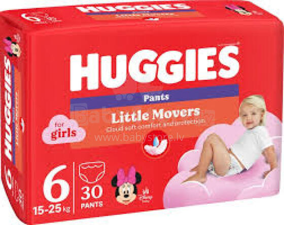 Huggies Pants D S6 Girl Art.290780 Kūdikių sauskelnės 15-25 kg, 30 vnt.