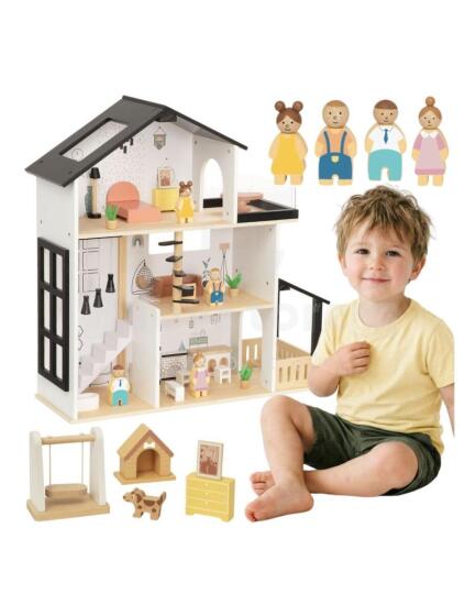 TOOKY TOY Medinis Lėlių Namelis 25 Dalys