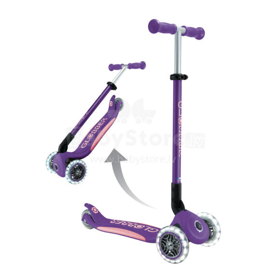 GLOBBER paspirtukas Elite Lights, violetinis, 439-603-3