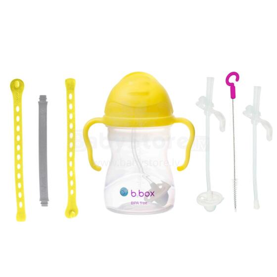 B.BOX 62610 Pradžios rinkinys 3-in-1 - 240ml Citrinų šiaudelių butelis + Citrinų ledų virvutė + Atsarginiai šiaudeliai