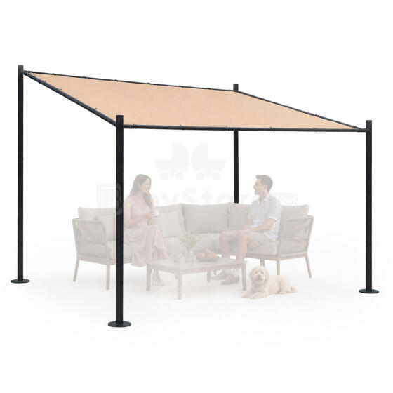 Terasinė pergola 3x3 m plieninė pavėsinė su bežine danga MultiGarden