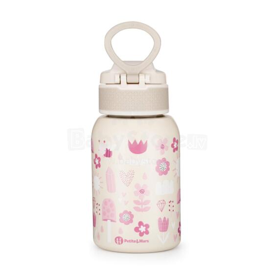 PETITE&MARS 150380 Nerūdijančio Plieno Terminis Butelis su Šiaudeliu 350ml